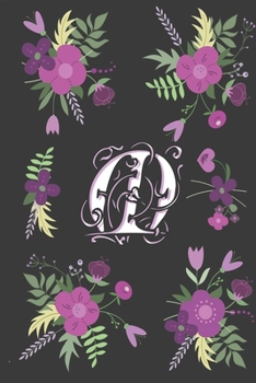 M: M  Monogram Notebook, Letter M Initial Monogram , for Kids, Girls & Women | Pink Floral with letter M glossy and smooth finish cover, (6 x 9) 120 pages