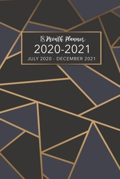 Paperback 18 Month Planner July 2020-December 2021: Black and Gold Cover, 2020-2021 Two Year Daily Weekly Monthly Calendar Planner for To-Do List or Goal Agenda Book