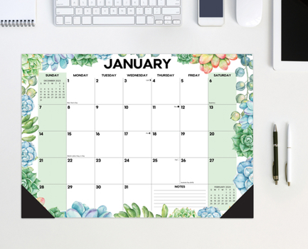 Calendar Succulents 2024 17 X 12 Desk Pad Book