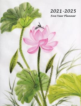 2021-2025 Five Year Planner : Large 60-Month Monthly Planner (Lotus Flower)