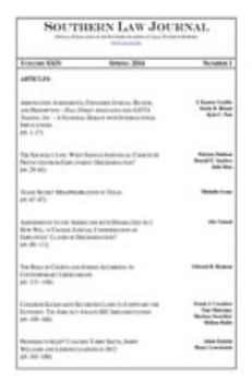 Paperback Southern Law Journal, Vol. XXIV, Spring 2014 Book