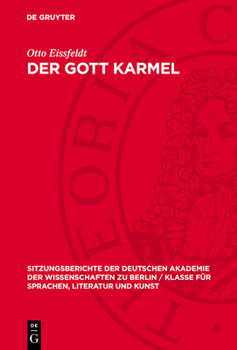 Hardcover Der Gott Karmel [German] Book
