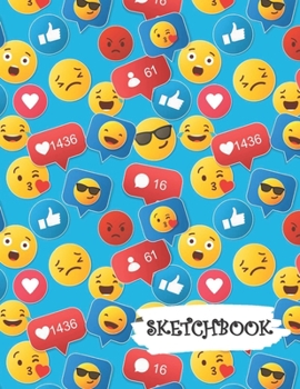 Sketchbook: Social Media Happy Face Likes Fun Framed Drawing Paper Notebook