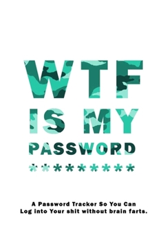 WTF Is My Password: Notebook, password book small 6” x 9” 120 Pages Organizer/Log Book/ Reminder/Notebook for Passwords and Shit/Password Book/Gift for Friends/Coworkers/Seniors/Mom/Dad/