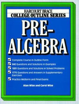 Paperback College Outline for Prealgebra Book