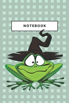 Paperback Notebook: Frog Witch Notebooks And Journal Soft Cover Lined Animal Cute Pet Composition Book Planner Funny Face Book