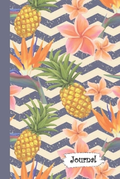 Paperback Journal: Tropical Pineapple Diary with Blank Lined Notebook Paper Book