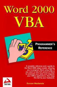 Paperback Word 2000 VBA Programmer's Reference Book