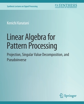 Paperback Linear Algebra for Pattern Processing: Projection, Singular Value Decomposition, and Pseudoinverse Book