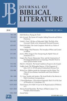 Paperback Journal of Biblical Literature 137.4 (2018) Book