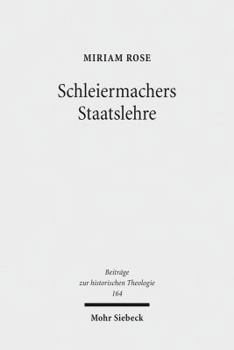 Hardcover Schleiermachers Staatslehre [German] Book