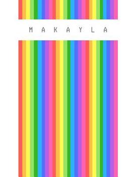 Paperback Makayla: Personalized rainbow sketchbook with name: 120 Pages Book