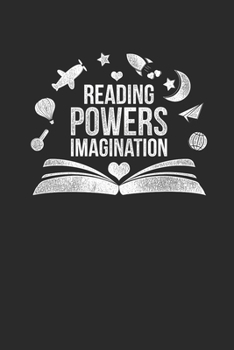 Paperback Reading Powers Imagination: Graph Paper Notebook (6" x 9" - 120 pages) Reader Themed Notebook for Daily Journal, Diary, and Gift Book
