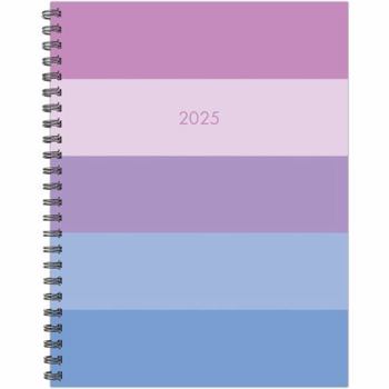 Spiral-bound Soft Stripe 2025 8.5 X 11 Softcover Weekly Planner Book