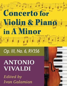 Paperback Vivaldi Antonio Concerto in a minor Op 3 No. 6 RV 356. For Violin and Piano. International Music Book