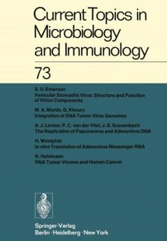 Paperback Current Topics in Microbiology and Immunology / Ergebnisse Der Mikrobiologie Und Immunitätsforschung: Volume 73 Book