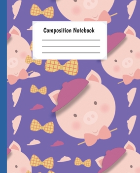 Paperback Composition Notebook: Cute Pig Animal Paperback Wide Ruled Notebook lined Journal For Teens Students Girls And Teachers .... For Writing And Book