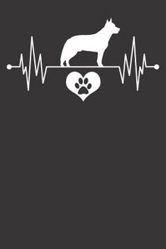 Paperback Dog Trainer Notebook: Australian Cattle Dog Heartbeat ECG Love Heart Paw Gift 6x9 College Ruled 120 Pages Student Teacher School Book