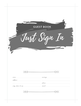 Paperback Guest Book: Just Sign In Book