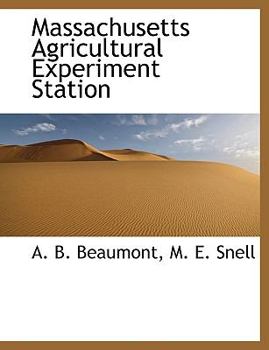 Paperback Massachusetts Agricultural Experiment Station Book