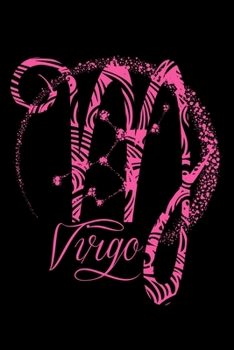 Journal: Pink Virgo Zodiac Sign August September Birthday Gift Black Lined Notebook Writing Diary - 120 Pages 6 x 9