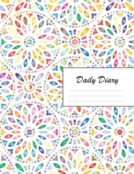 Paperback Daily Diary: Blank 2020 Journal Entry Writing Paper for Each Day of the Year - Rainbow Floral Flower Pattern - January 20 - Decembe Book
