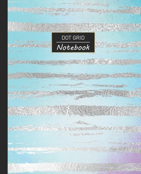 Dot Grid Notebook: Dotted Grid Notebook/Journal | Purple Blue Watercolor Faux Silver Foil Zebra Stripes | 100 Pages | 7.5" x 9.25" | Children Kids Girls Teens Women | Perfect For School