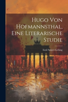 Paperback Hugo von Hofmannsthal, eine literarische Studie [German] Book