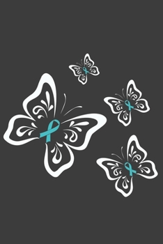 Writing About My Health Journey with Dysautonomia: College Ruled Notebook (Turquoise Awareness Ribbon Butterflies Cover)