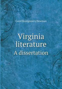 Paperback Virginia literature A dissertation Book