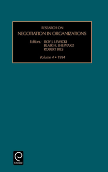 Hardcover Research on Negotiation in Organizations Book