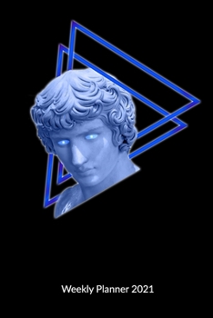 Paperback Weekly Planner 2021: Vaporwave Notebook and Journal, Weekly Calendar 2021, 6x9. Book