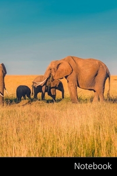 Paperback Notebook: アフリカ、パノラマ、象、草原 | Book