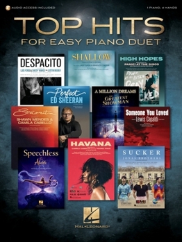 Paperback Top Hits for Easy Piano Duet with Recorded Accompaniments Book/Online Audio [With Digital Audio] Book