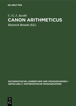 Hardcover Canon Arithmeticus [German] Book