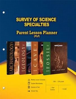 Paperback Survey of Science Specialties Parent Lesson Planner Book