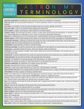Paperback Astronomy Terminology (Speedy Study Guide) Book