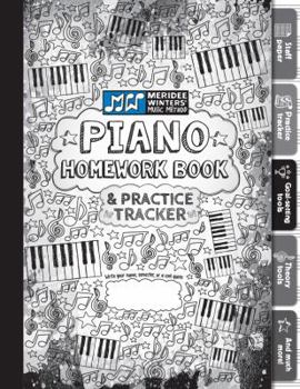 Paperback Piano Homework Book and Practice Tracker (Black) Book