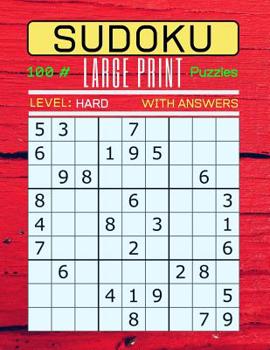 Paperback Sudoku 100 Large Print Puzzles Level Hard: Puzzle Book for Adults. Hard Level (Answers Included) Red Wood Panels Cover. [Large Print] Book