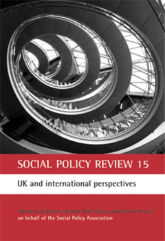 Hardcover Social Policy Review 15: UK and International Perspectives Book