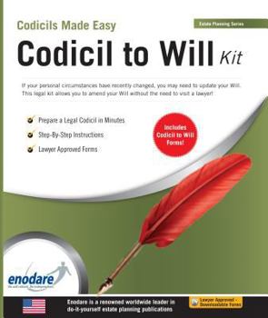 Paperback Codicil to Will Kit Book