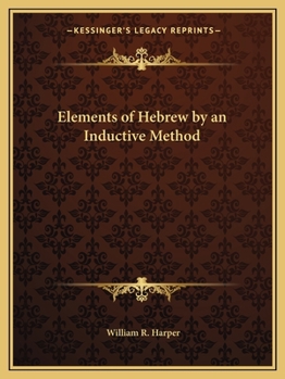 Elements of Hebrew by an Inductive Method