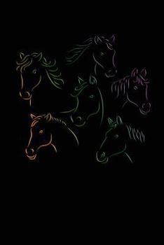 Paperback Horse Heads: College Ruled Notebook Composition Book Diary Yellow Green Purple Book