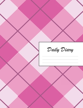Paperback Daily Diary: Blank 2020 Journal Entry Writing Paper for Each Day of the Year - Gingham Purple Pink Checkered Plaid Tartan - January Book