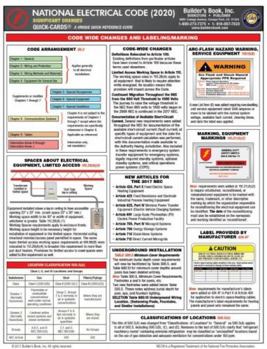 Pamphlet National Electrical Code Significant Changes Quick-Card Based on the NEC 2020 Book