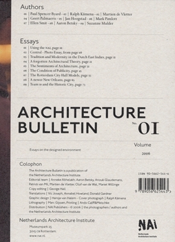 Paperback Architecture Bulletin 01: Essays on the Designed Environment Book