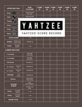 Paperback Yahtzee Score Record: Yahtzee Games Record Score, Scoresheet Keeper Notebook, Yahtzee Score Sheet, Yahtzee Score Card, Write in the Player N Book