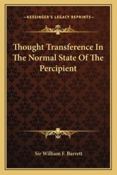 Paperback Thought Transference In The Normal State Of The Percipient Book