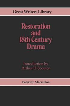 Hardcover Restoration and 18th-century Drama (Great Writers Library) Book