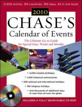 Paperback Chase's Calendar of Events, 2010 Book